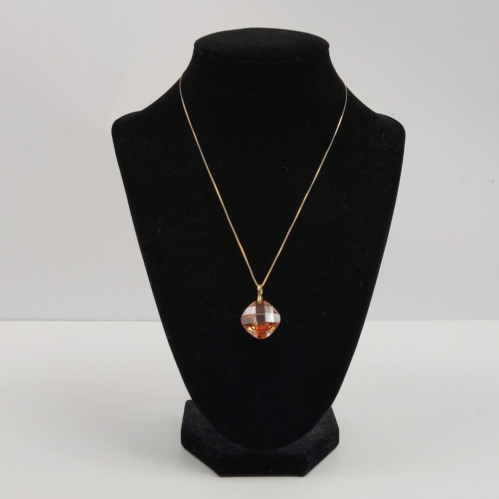 18K Gold Over Sterling Silver Cubic Zirconia Necklace